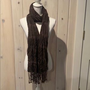 Brown crinkly Christopher Fischer scarf